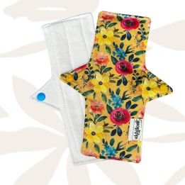 Compresas de tela de día. Flores amarilla.