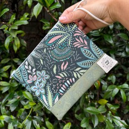 Pochette mini/bolso mano plano. Selva tropical.