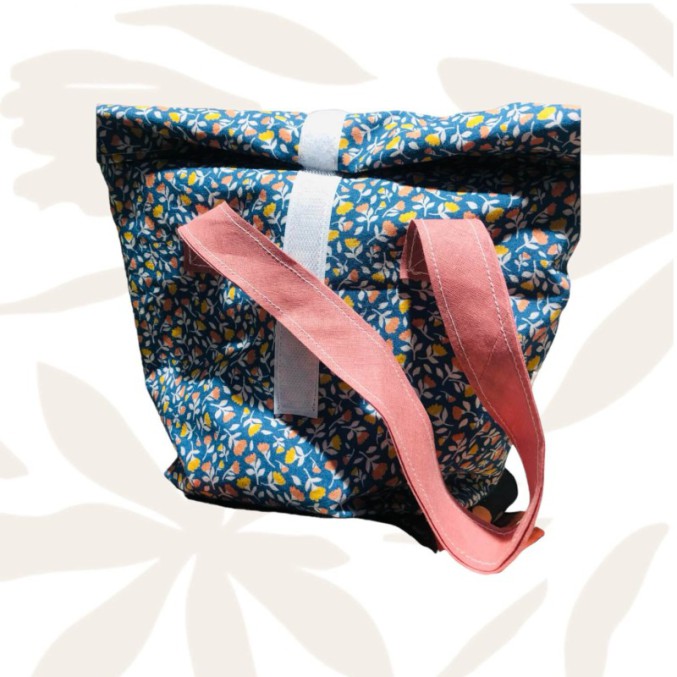 Bolsas merienda. Flores azul.